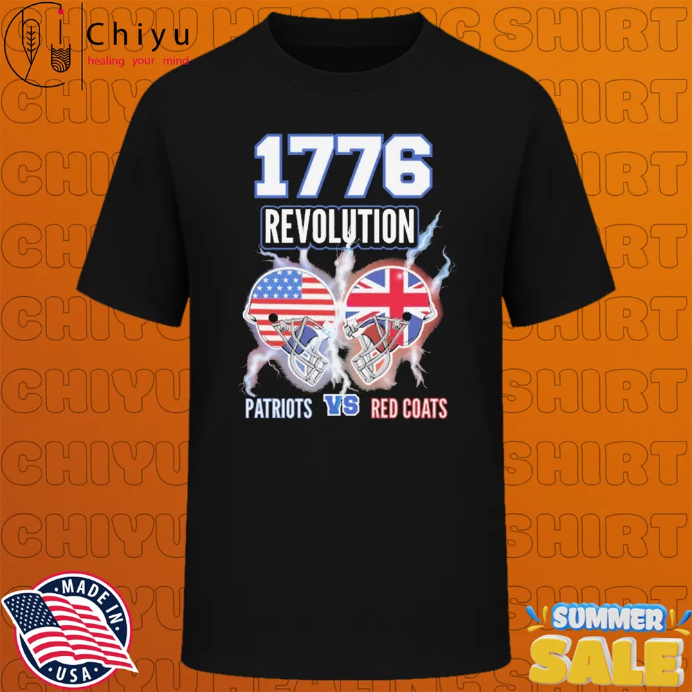 1776 Revolution Patriots Vs Red Coats Revolutionary Champs USA UK Helmets Flag T-shirts