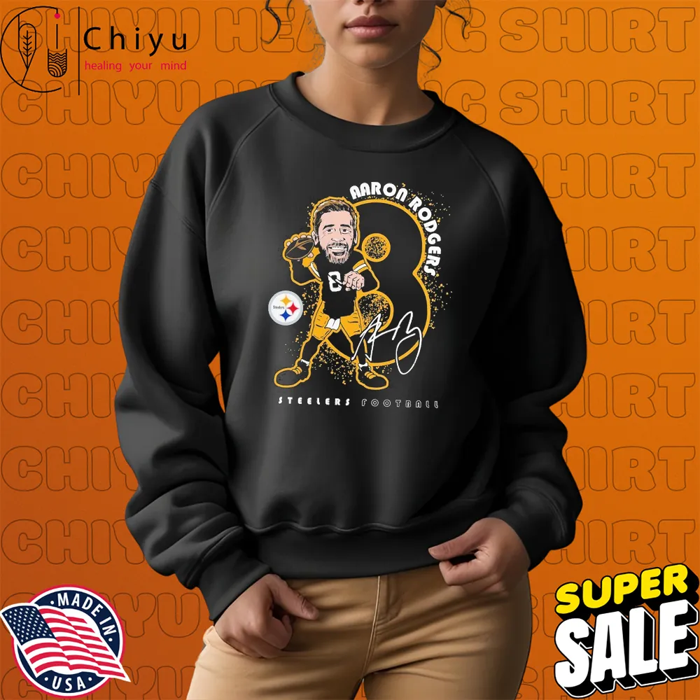 Aaron Rodgers Pittsburgh Steelers Steel City Signature Caricature T-Shirts Aaron Rodgers Pittsburgh Steelers Steel City Signature Caricature T-Shirts