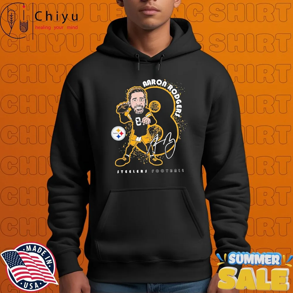 Aaron Rodgers Pittsburgh Steelers Steel City Signature Caricature T-Shirts Aaron Rodgers Pittsburgh Steelers Steel City Signature Caricature T-Shirts