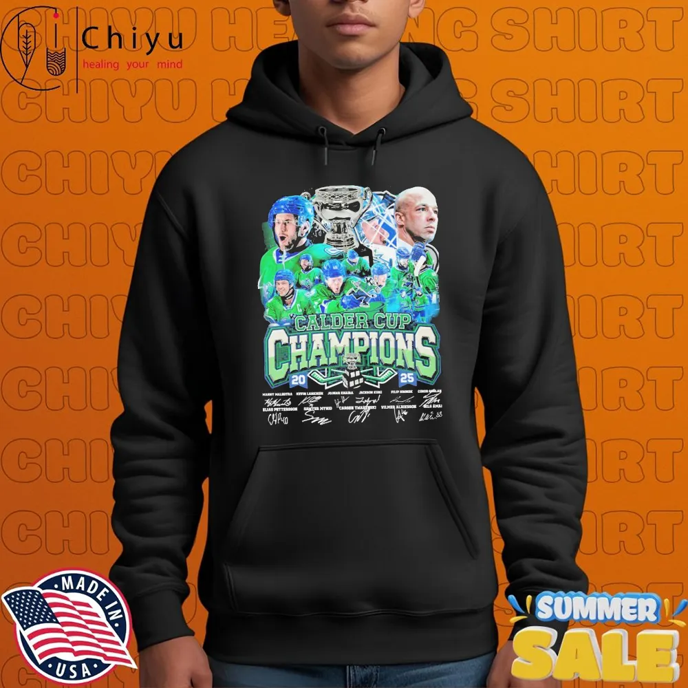 Abbotsford Canucks Calder Cup Champions 2025 Signatures T-shirts Abbotsford Canucks Calder Cup Champions 2025 Signatures T-shirts