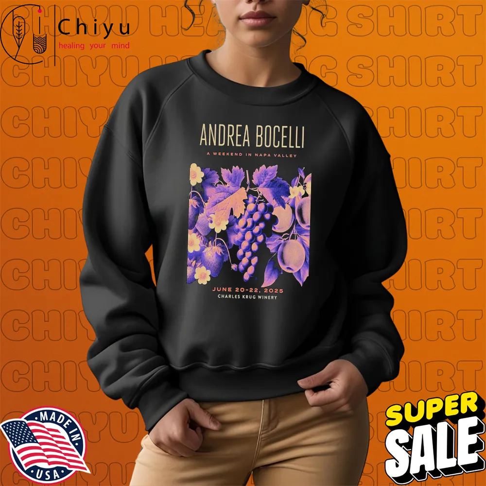 Andrea Bocelli June 20-22 2025 Charles Krug Winery T-shirts Andrea Bocelli June 20-22 2025 Charles Krug Winery T-shirts