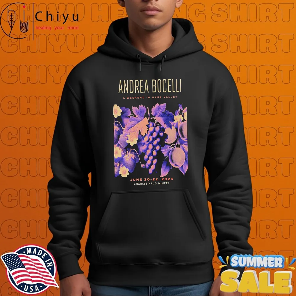 Andrea Bocelli June 20-22 2025 Charles Krug Winery T-shirts Andrea Bocelli June 20-22 2025 Charles Krug Winery T-shirts
