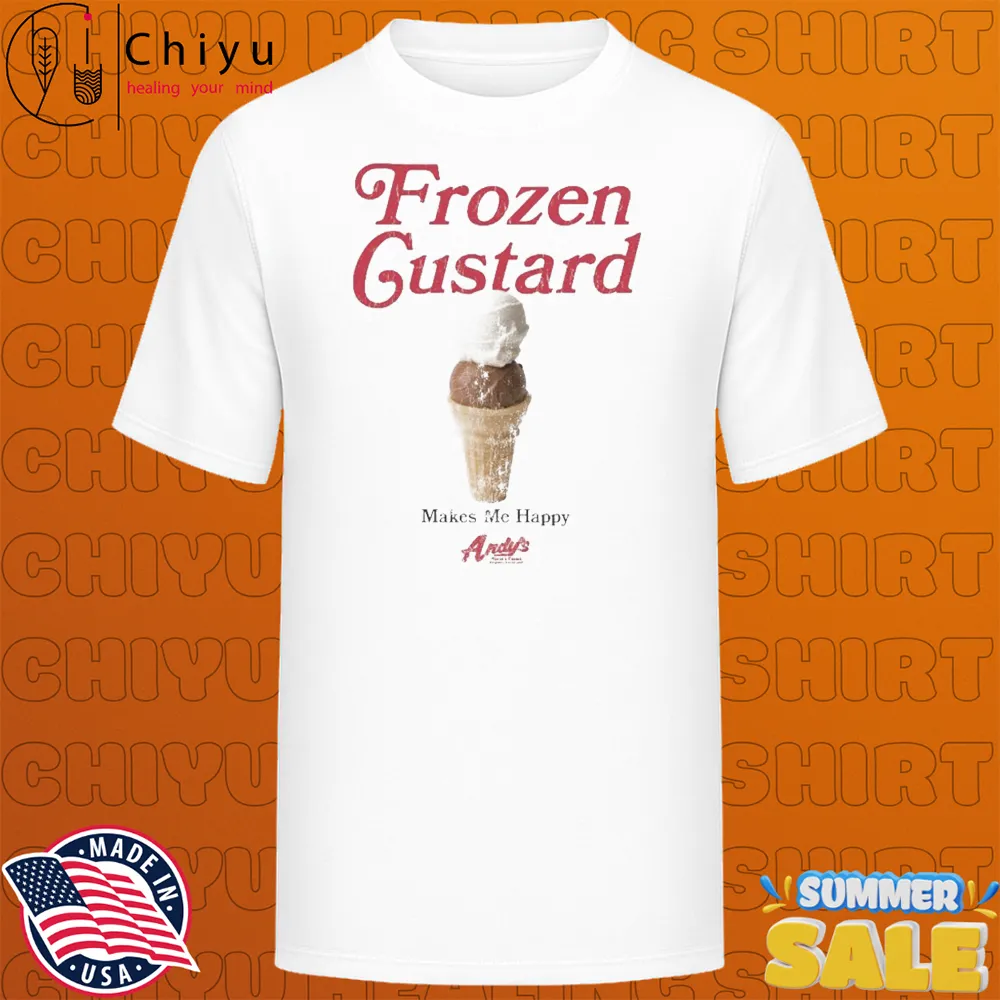 Andy's Frozen Custard Makes Me Happy Lane Seven Ice Cream T-shirts Andy's Frozen Custard Makes Me Happy Lane Seven Ice Cream T-shirts