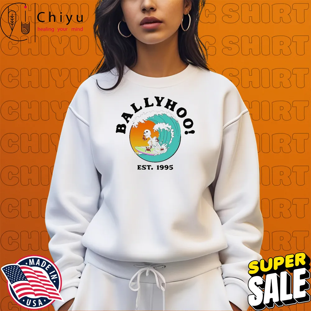 Ballyhoo Crab Bait Est 1995 Skeleton Surf T-shirts Ballyhoo Crab Bait Est 1995 Skeleton Surf T-shirts