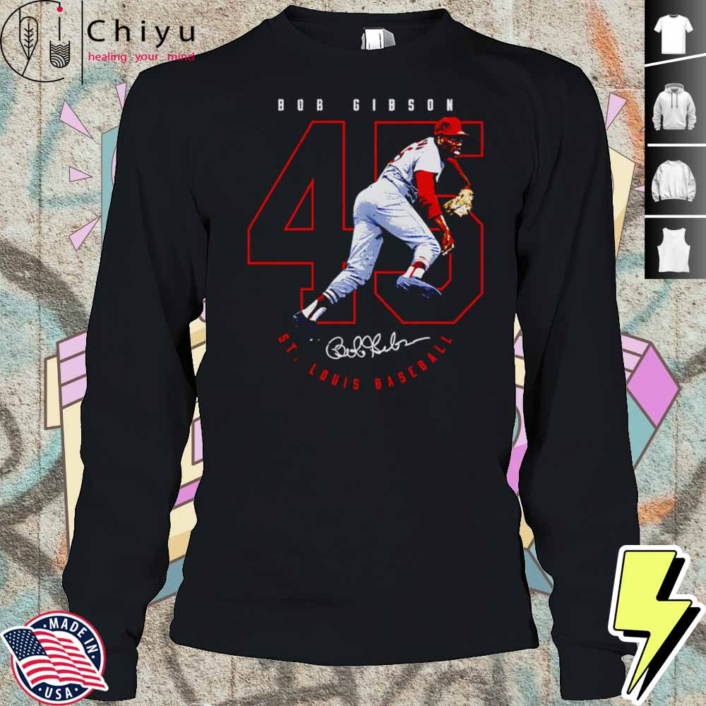 Bob Gibson St. Louis Number Outline Shirt Bob Gibson St. Louis Number Outline Shirt