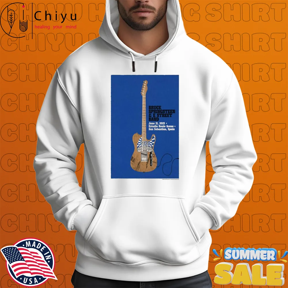Bruce Springsteen San Sebastian June 21, 2025 Tour Guitar T-shirts Bruce Springsteen San Sebastian June 21, 2025 Tour Guitar T-shirts