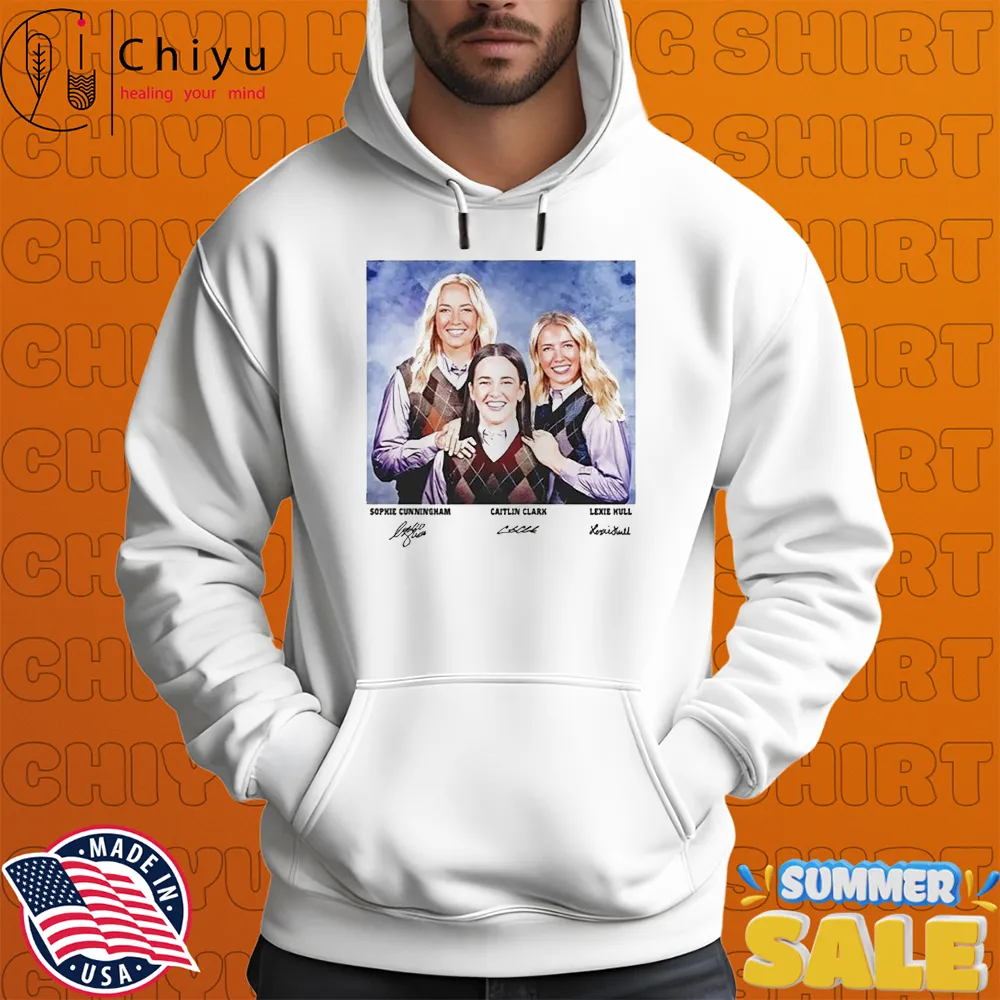 Caitlin Clark Sophie Cunningham And Lexie Hull Step Sisters Signatures T-shirts Caitlin Clark Sophie Cunningham And Lexie Hull Step Sisters Signatures T-shirts