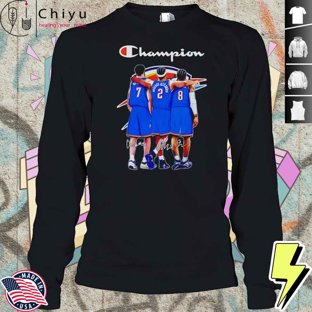 Champion OKC Thunder Chet Holmgren Shai Gilgeous-Alexander And Jalen Williams Shirt Champion OKC Thunder Chet Holmgren Shai Gilgeous-Alexander And Jalen Williams Shirt