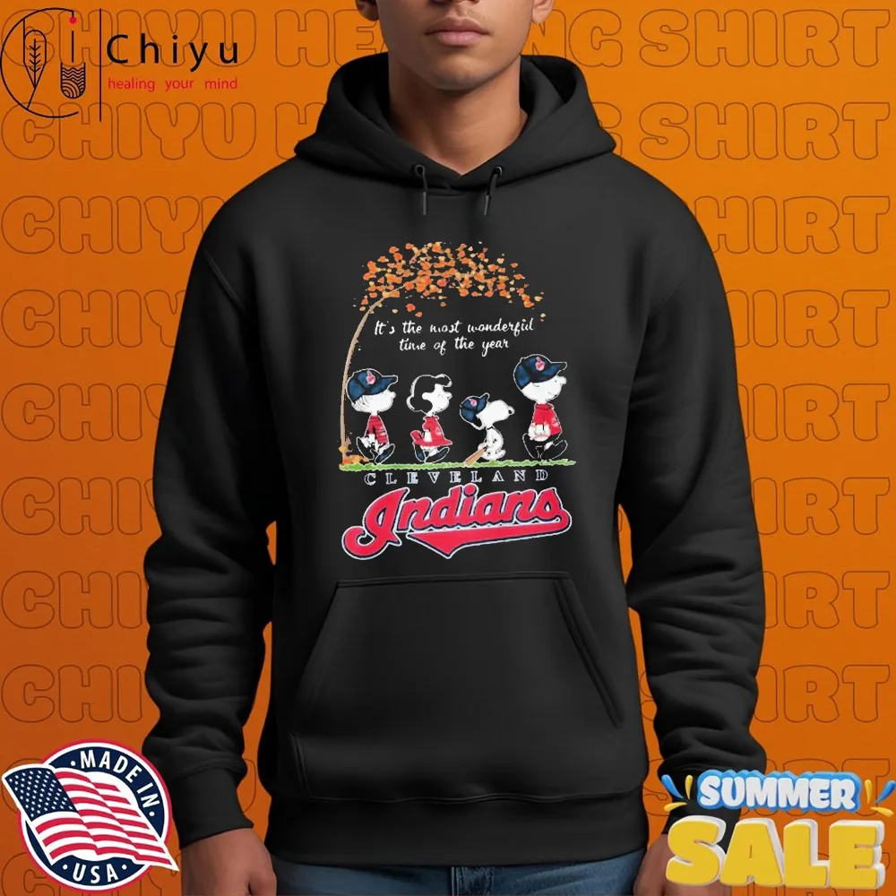 Cleveland Guardians Indians X The Peanuts It's The Most Wonderful Time Of The Year T-shirts Cleveland Guardians Indians X The Peanuts It's The Most Wonderful Time Of The Year T-shirts