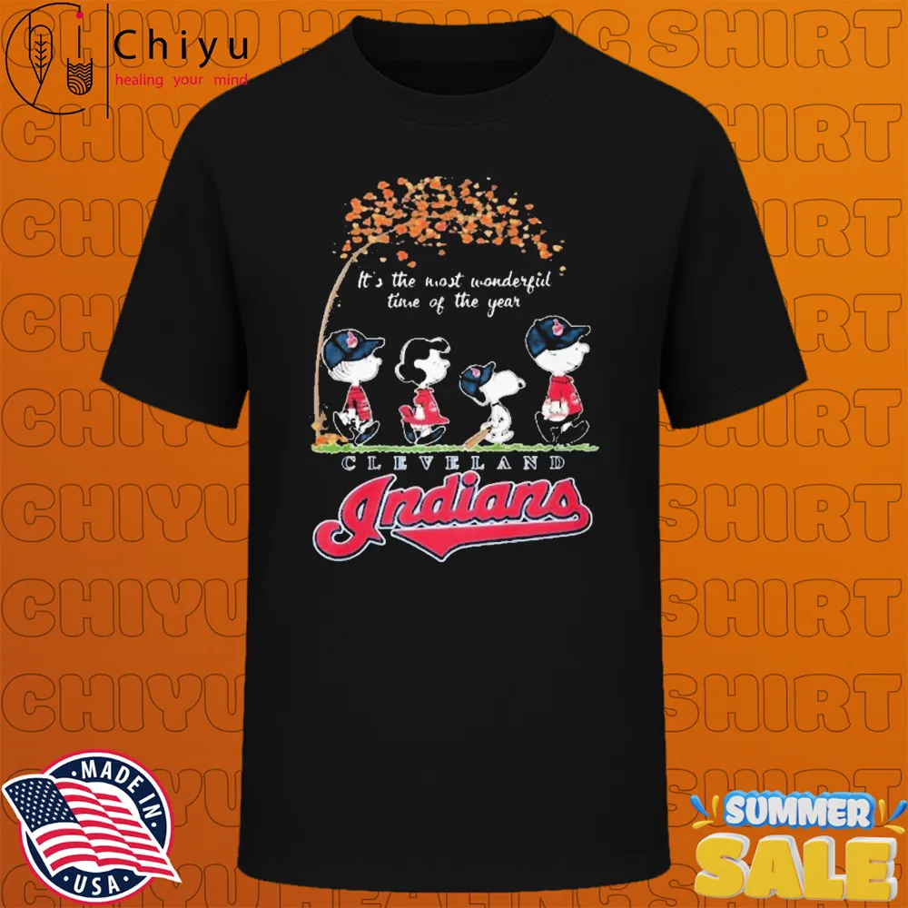 Cleveland Guardians Indians X The Peanuts It's The Most Wonderful Time Of The Year T-shirts