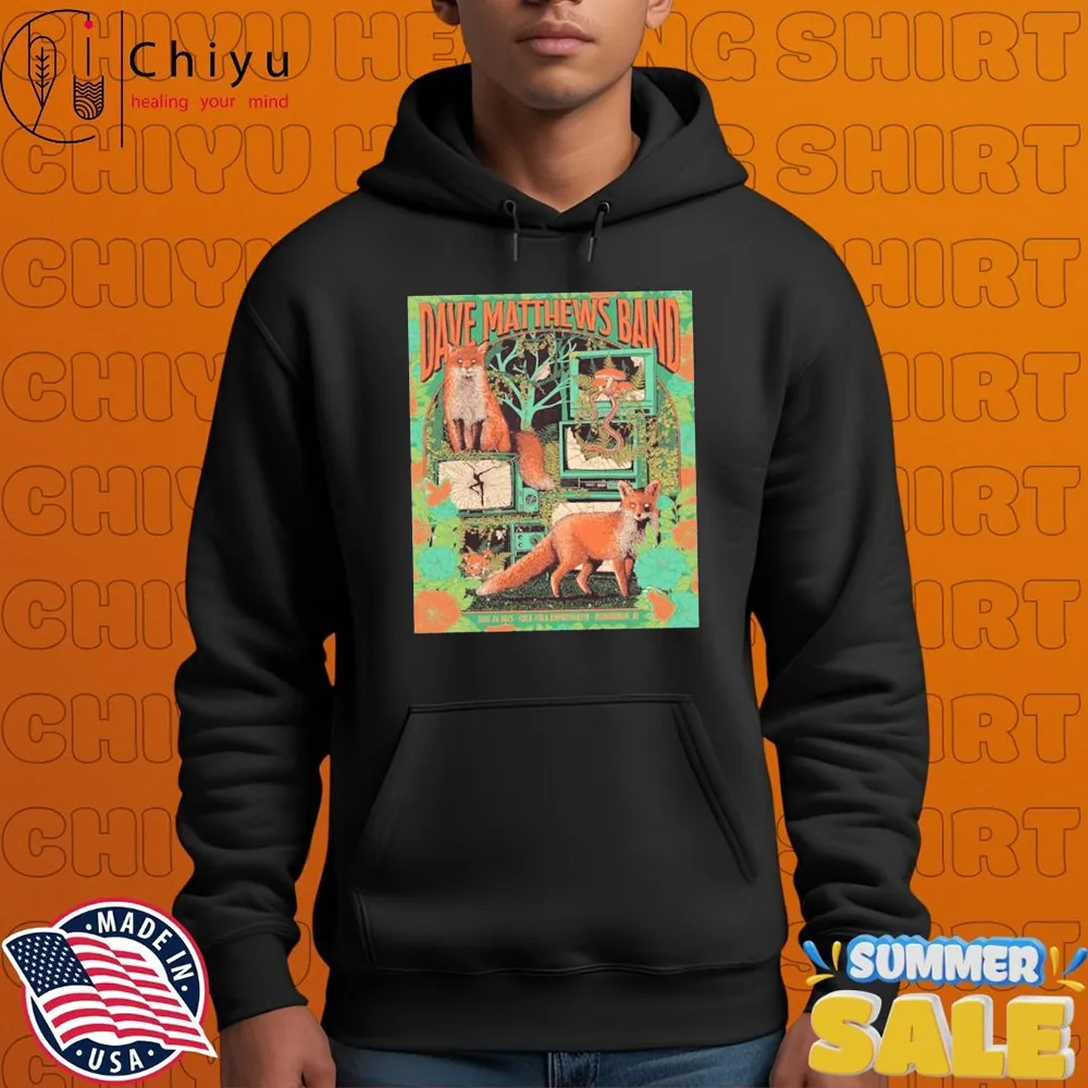 Dave Matthews Band At Coca-Cola Amphitheater In Birmingham AL June 24 2025 With Fox And Forest T-shirts Dave Matthews Band At Coca-Cola Amphitheater In Birmingham AL June 24 2025 With Fox And Forest T-shirts