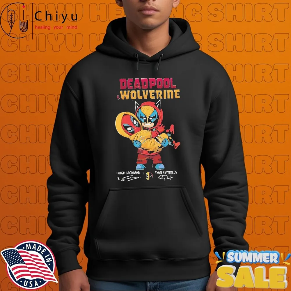 Deadpool and Wolverine Ryan Reynolds x Hugh Jackman Signature T-shirts Hoodie Deadpool and Wolverine Ryan Reynolds x Hugh Jackman Signature T-shirts Hoodie