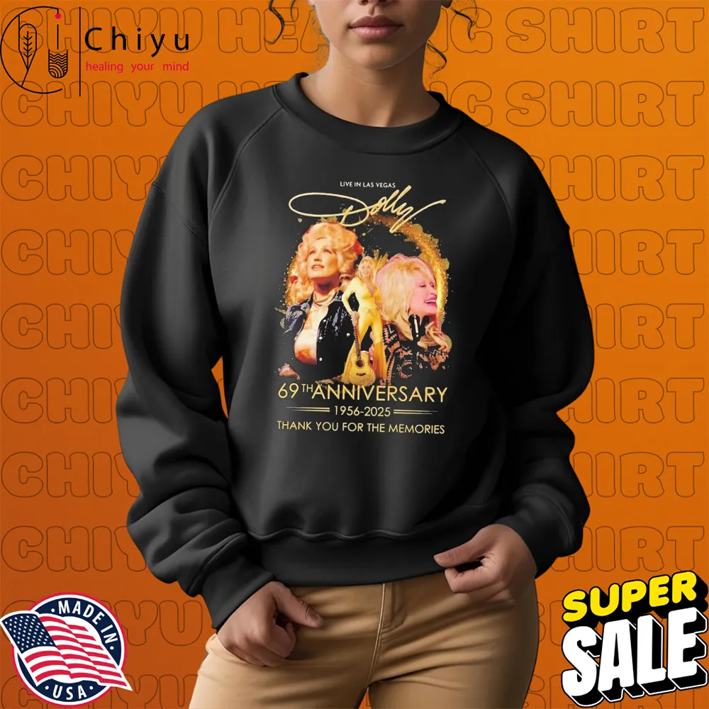 Dolly Parton 69th Anniversary 1956-2025 Signature Thank You For The Memories T-shirts Dolly Parton 69th Anniversary 1956-2025 Signature Thank You For The Memories T-shirts