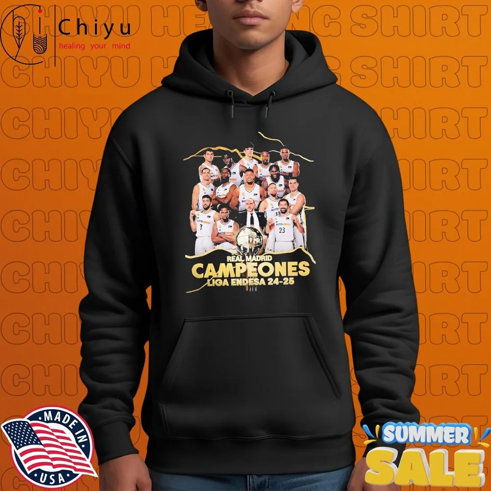 El Real Madrid Baloncesto Se Corono Campeon De La Liga Endesa 2024-25 T-shirts El Real Madrid Baloncesto Se Corono Campeon De La Liga Endesa 2024-25 T-shirts