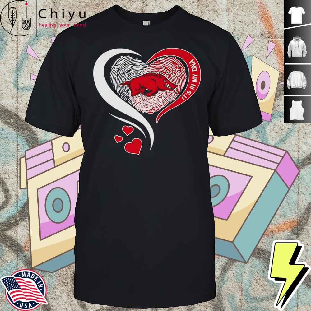 Fingerprint Heart It's In My DNA Arkansas Razorbacks Shirt Fingerprint Heart It's In My DNA Arkansas Razorbacks Shirt