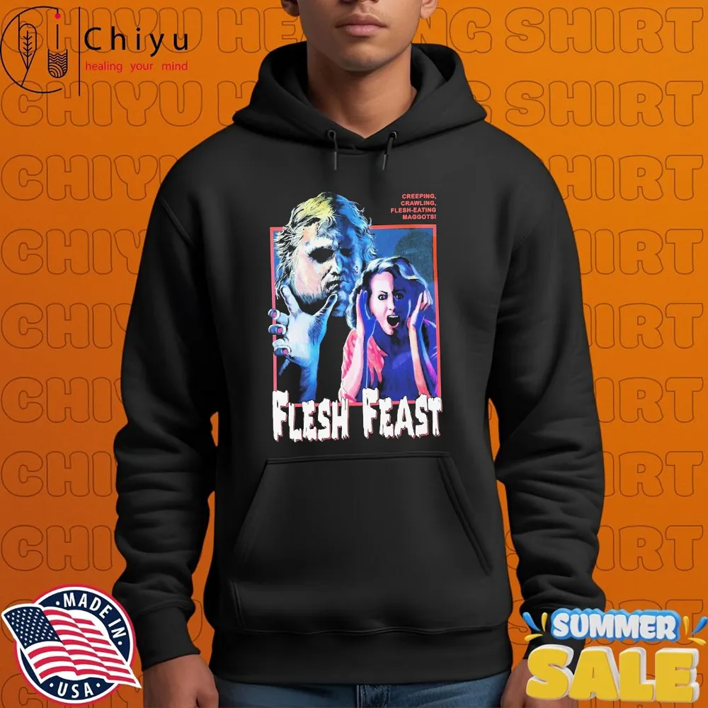 Flesh Feast Creeping Crawling Flesh Eating Maggots Horror Movie T-shirts Flesh Feast Creeping Crawling Flesh Eating Maggots Horror Movie T-shirts