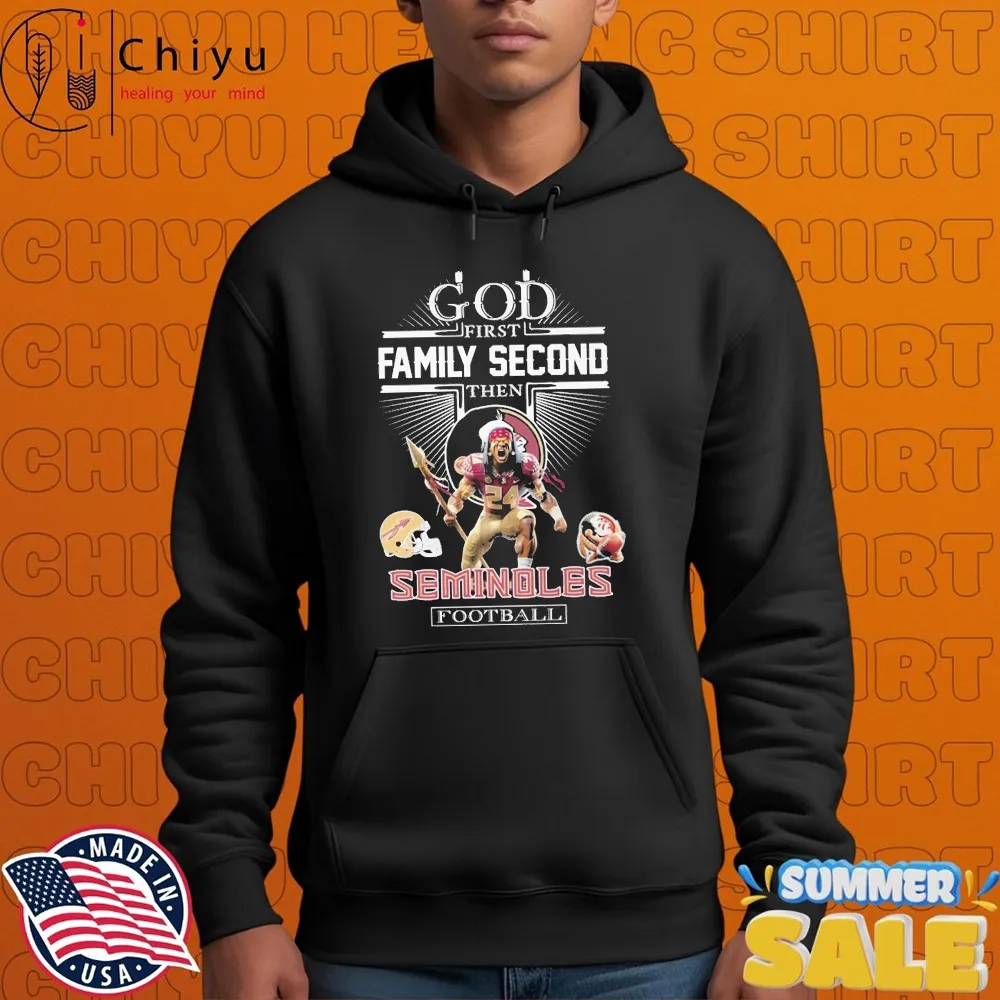 God First Family Second Then Florida State Seminoles Football Mascot Helmet T-shirts God First Family Second Then Florida State Seminoles Football Mascot Helmet T-shirts