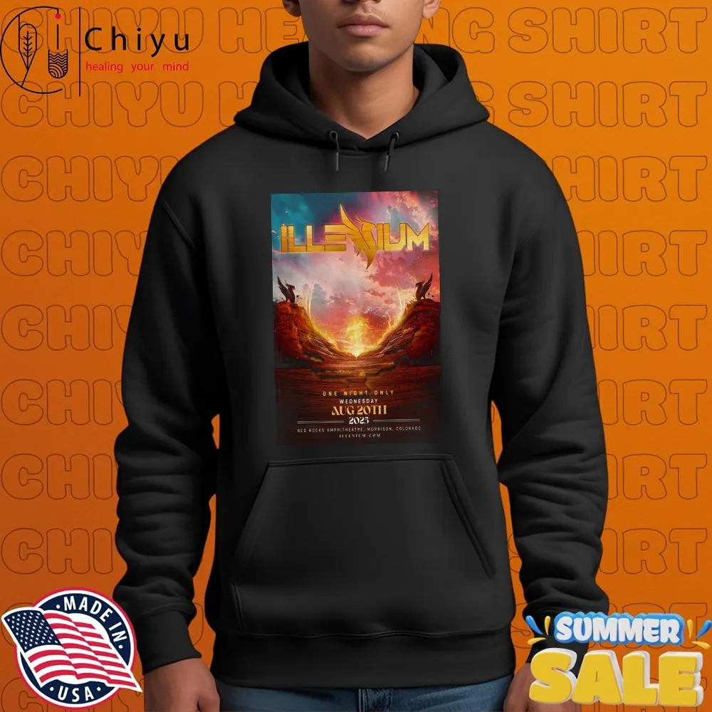 Illenium Red Rocks Amphitheatre Aug 20th 2025 T-shirts Illenium Red Rocks Amphitheatre Aug 20th 2025 T-shirts