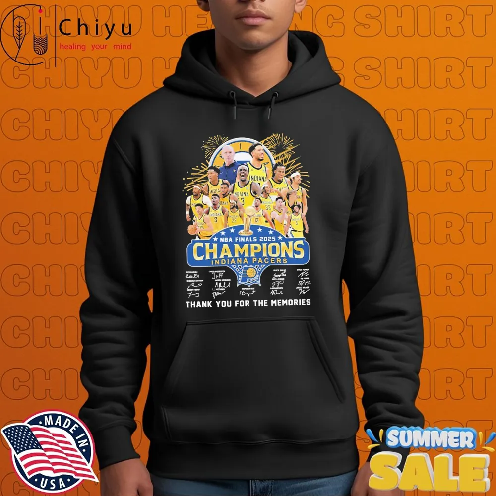 Indiana Pacers Indy NBA Finals 2025 Champions Thank You For The Memories Signatures T-shirts Indiana Pacers Indy NBA Finals 2025 Champions Thank You For The Memories Signatures T-shirts