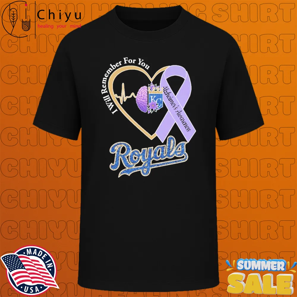 Kansas City Royals I Will Remember For You Alzheimer's Awareness Heartbeat Brain T-shirts Kansas City Royals I Will Remember For You Alzheimer's Awareness Heartbeat Brain T-shirts