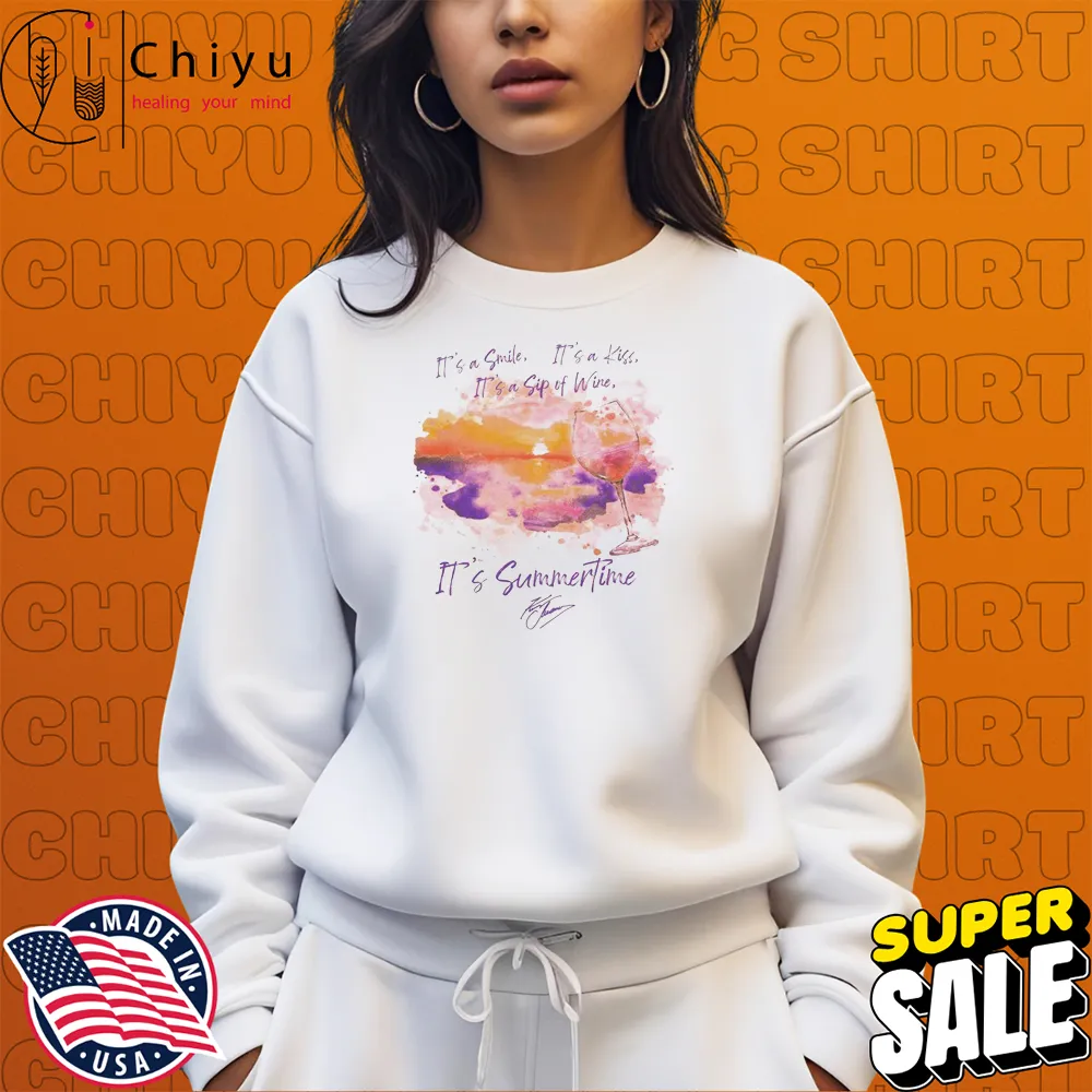 Kenny Chesney It's A Smile It's A Kiss It's A Sip Of Wine It's Summertime T-shirts Kenny Chesney It's A Smile It's A Kiss It's A Sip Of Wine It's Summertime T-shirts