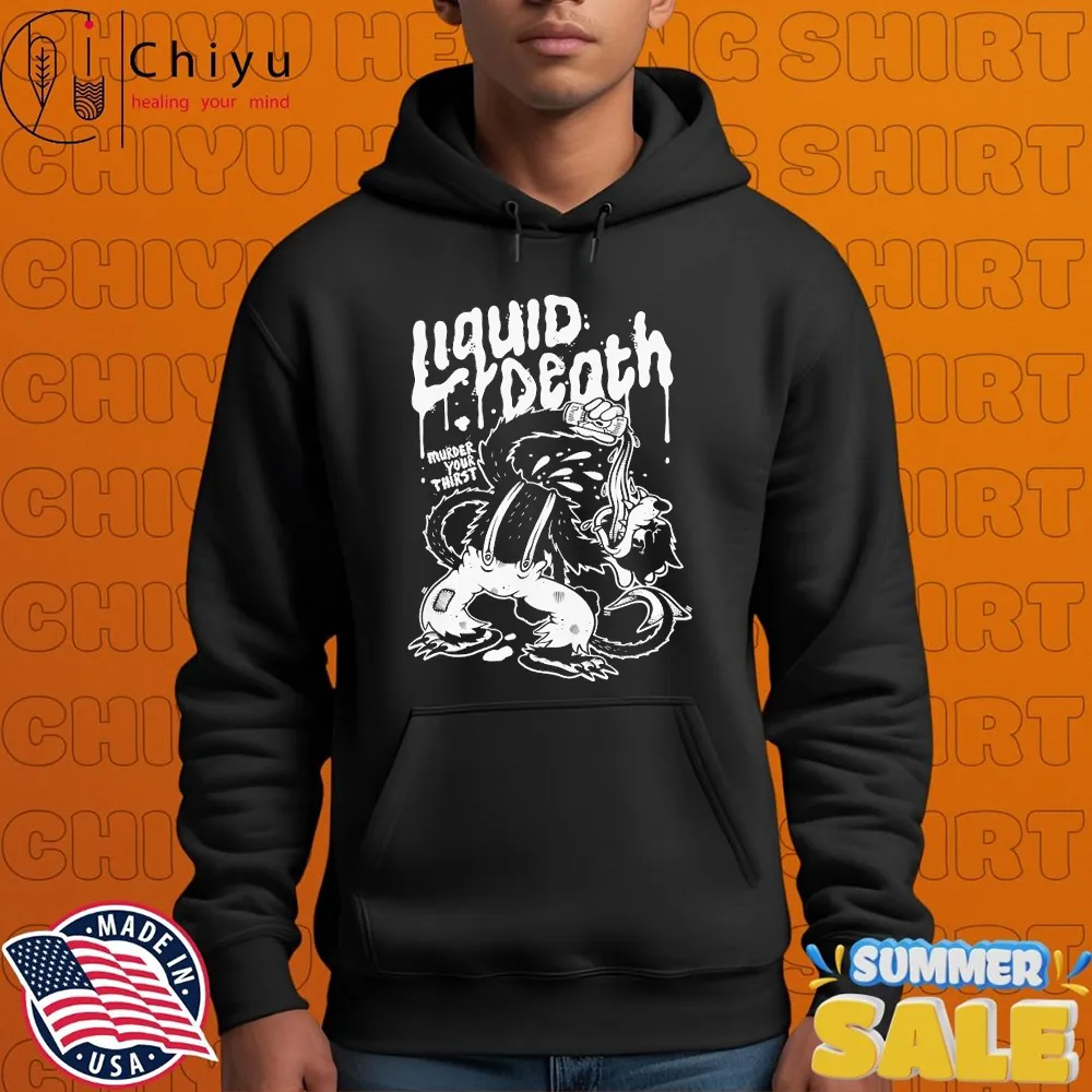 Liquid Death Murder Your Thirst Can Wolf T-shirts Liquid Death Murder Your Thirst Can Wolf T-shirts