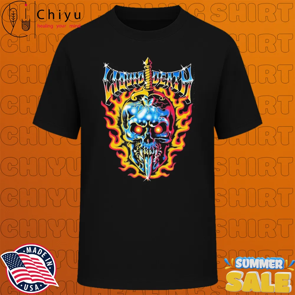 Liquid Death Swordface Skull T-shirts