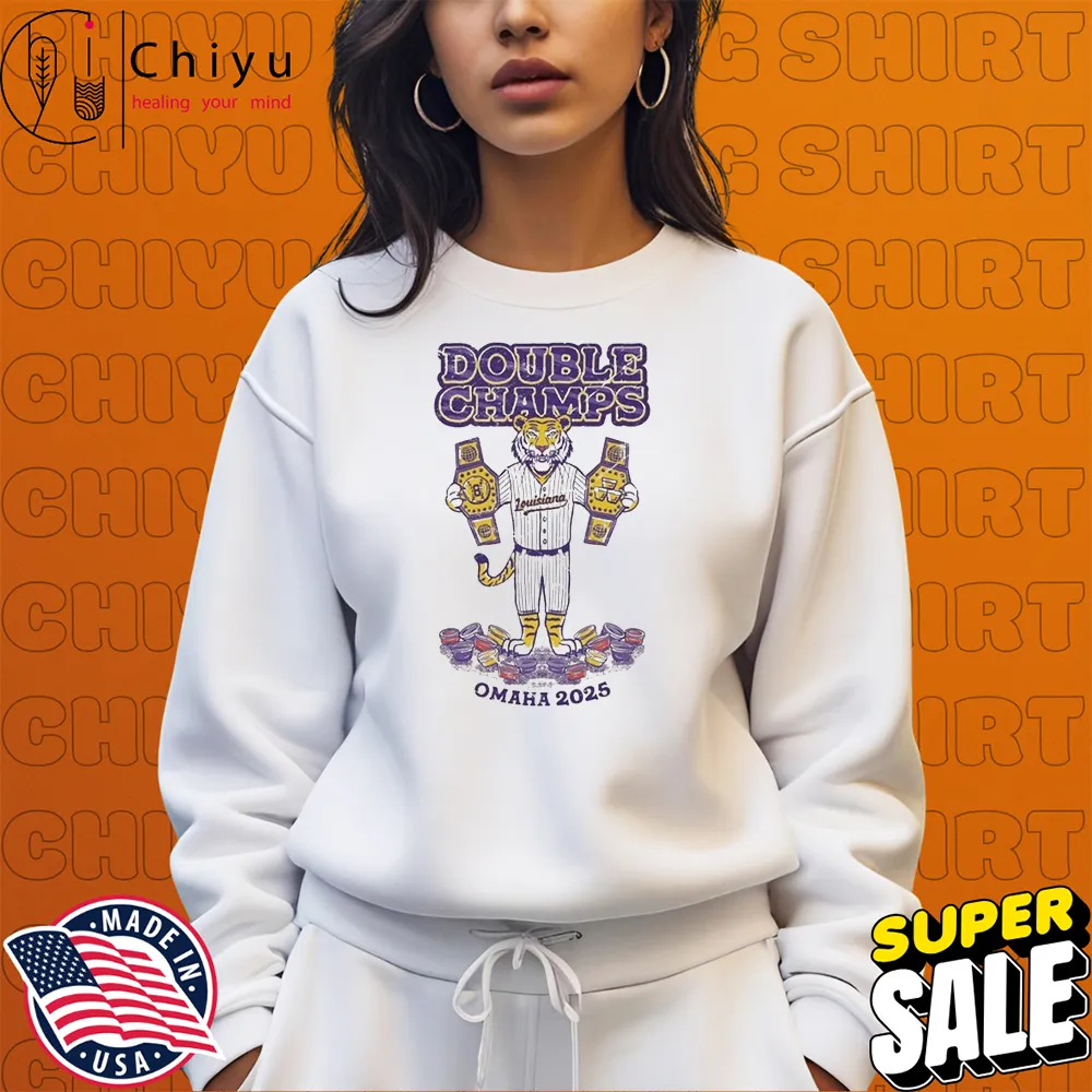 Lsu Tigers Louisiana Double Champs Omaha 2025 Mascot T-Shirts Lsu Tigers Louisiana Double Champs Omaha 2025 Mascot T-Shirts