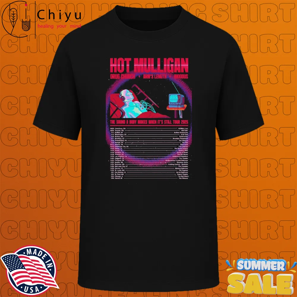 Mulligan x Drug Church x Arm's Length x Anxious The Sound A Body Makes When It's Still Tour 2025 Dates T-Shirts