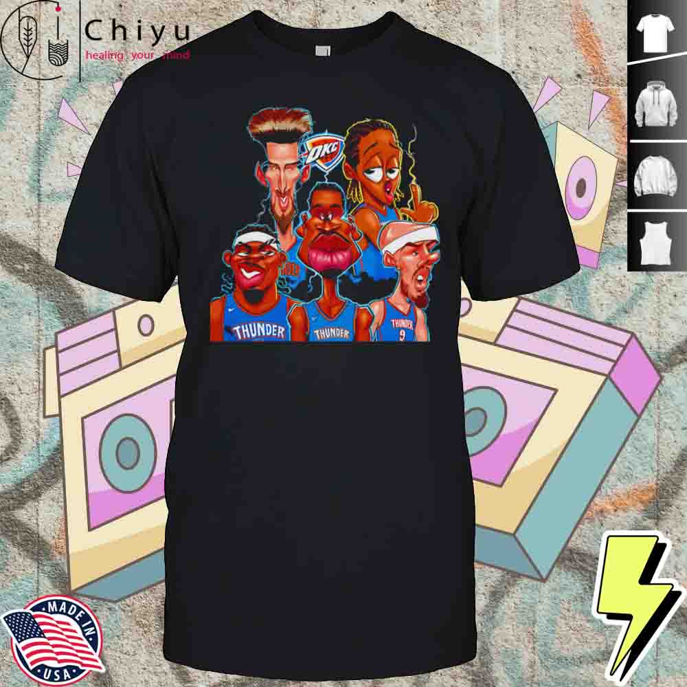 NBA Finals OKC Thunder Team Players Caricature Cartoon Shirt Hoodie NBA Finals OKC Thunder Team Players Caricature Cartoon Shirt Hoodie