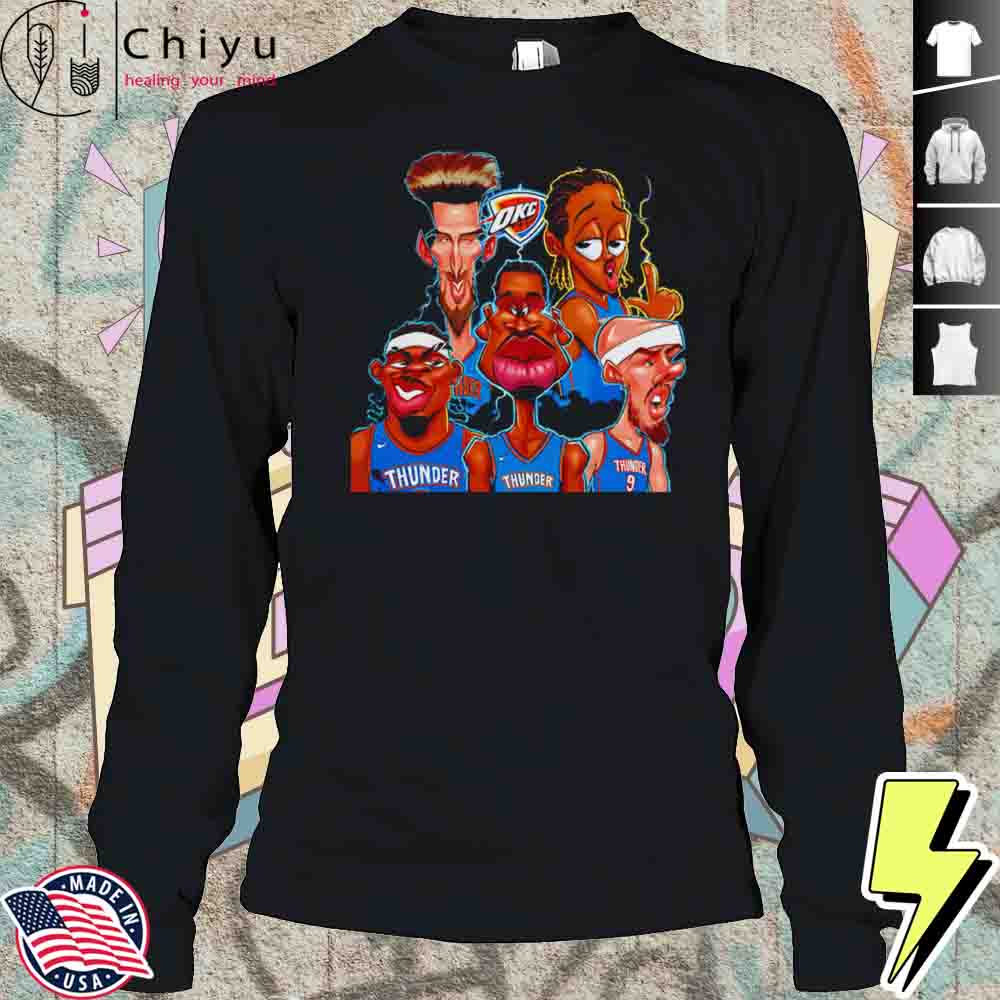 NBA Finals OKC Thunder Team Players Caricature Cartoon Shirt NBA Finals OKC Thunder Team Players Caricature Cartoon Shirt
