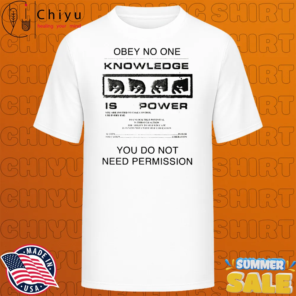 Obey No Name Knowledge Is Power Permission T-shirts