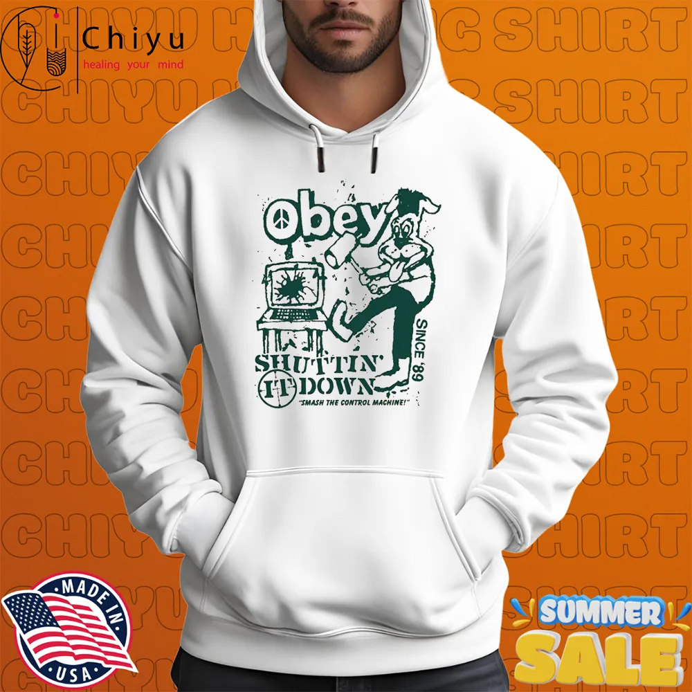 Obey Smash Shuttin' Down The Control Machine Since '89 T-Shirts Obey Smash Shuttin' Down The Control Machine Since '89 T-Shirts