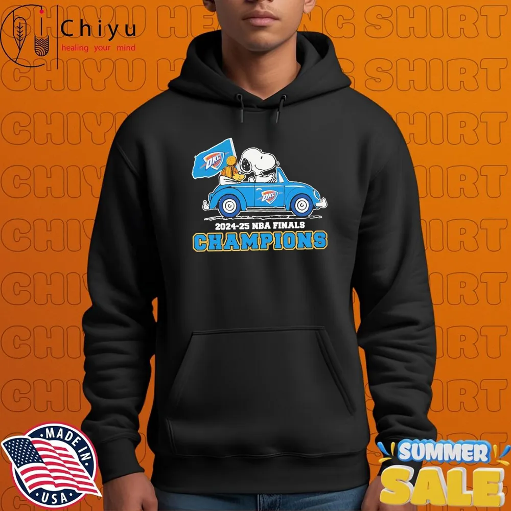 Official Oklahoma City Thunder Snoopy And Woodstock The Peanuts Driving Car 2024-25 NBA Finals Champions T-shirts Official Oklahoma City Thunder Snoopy And Woodstock The Peanuts Driving Car 2024-25 NBA Finals Champions T-shirts