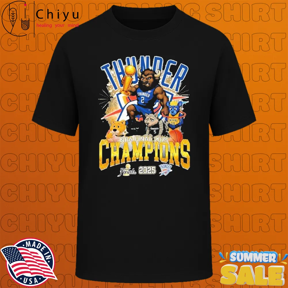 Oklahoma City Thunder Beats Denver Nuggets Minnesota Timberwolves Memphis Grizzlies Indiana Pacers NBA Final 2025 Champions Mascots T-shirts