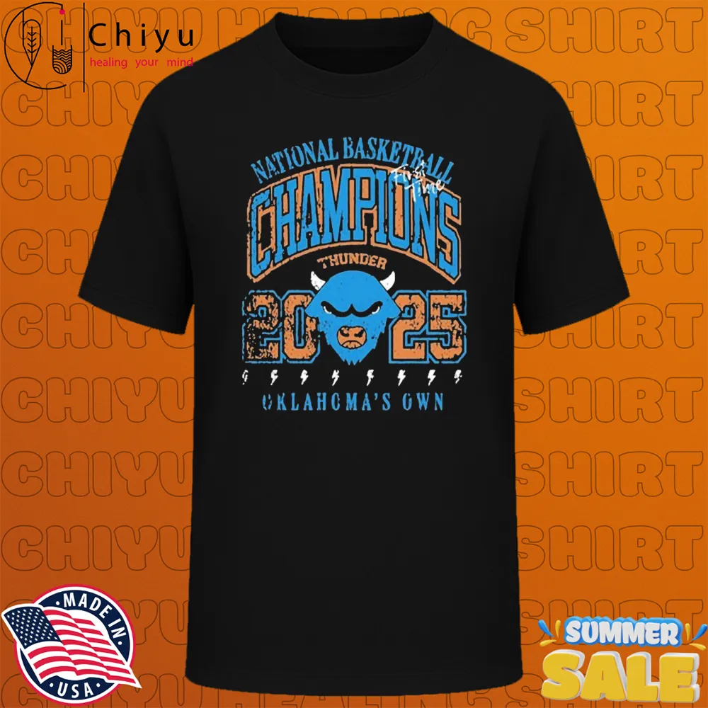 Oklahoma City Thunder National Basketball Rumble The Bison Champions 2025 Oklahoma's Own Mascot Head T-shirts
