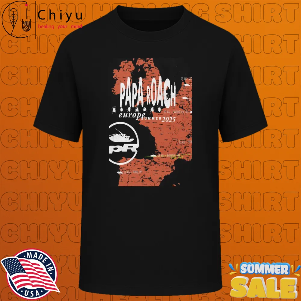 Papa Roach Europe Summer Tour 2025 T-shirts Papa Roach Europe Summer Tour 2025 T-shirts