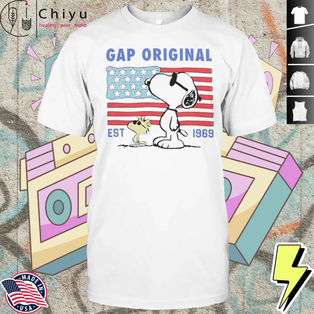 Peanuts Gap Original Est 1969 American Flag Shirt