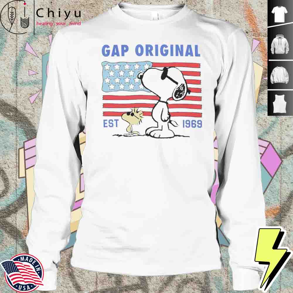 Peanuts Gap Original Est 1969 American Flag Shirt Peanuts Gap Original Est 1969 American Flag Shirt