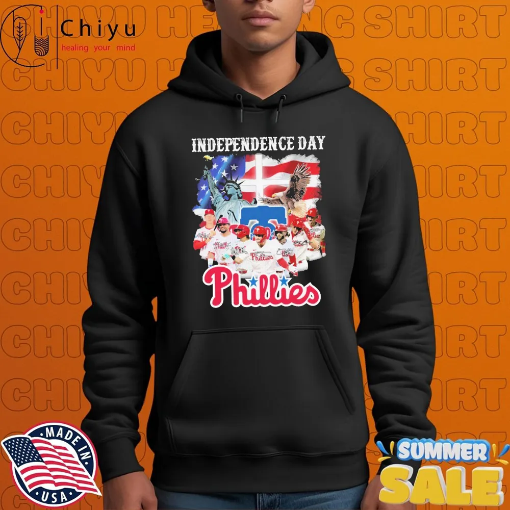 Philadelphia Phillies Independence Day American Flag Signatures T-shirt Philadelphia Phillies Independence Day American Flag Signatures T-shirt