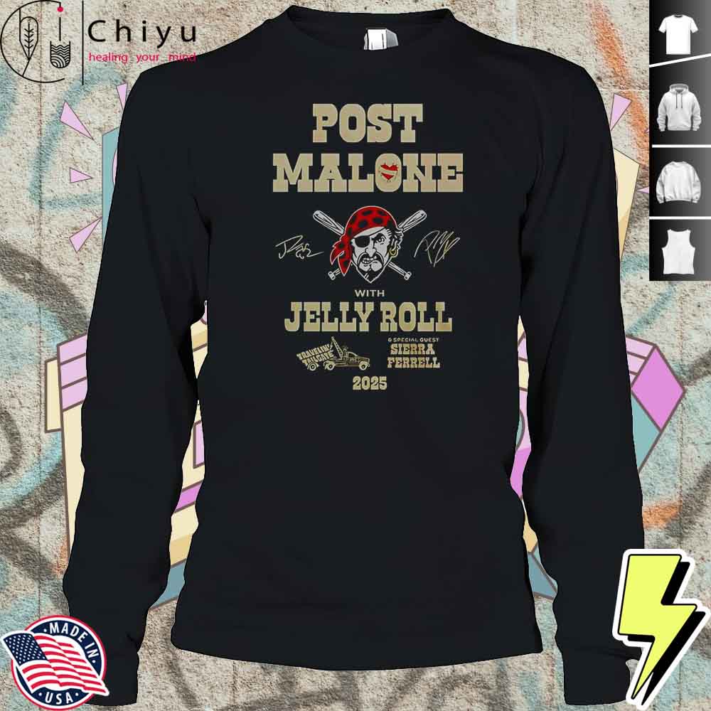 Post Malone Jelly Roll Big Ass Stadium Tour X Pittsburgh Pirates T-Shirt Post Malone Jelly Roll Big Ass Stadium Tour X Pittsburgh Pirates T-Shirt