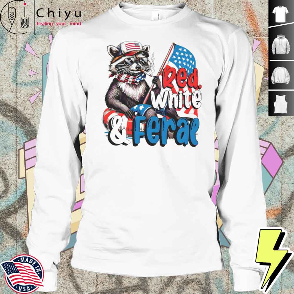 Red White And Feral Baby Raccoon Shirt