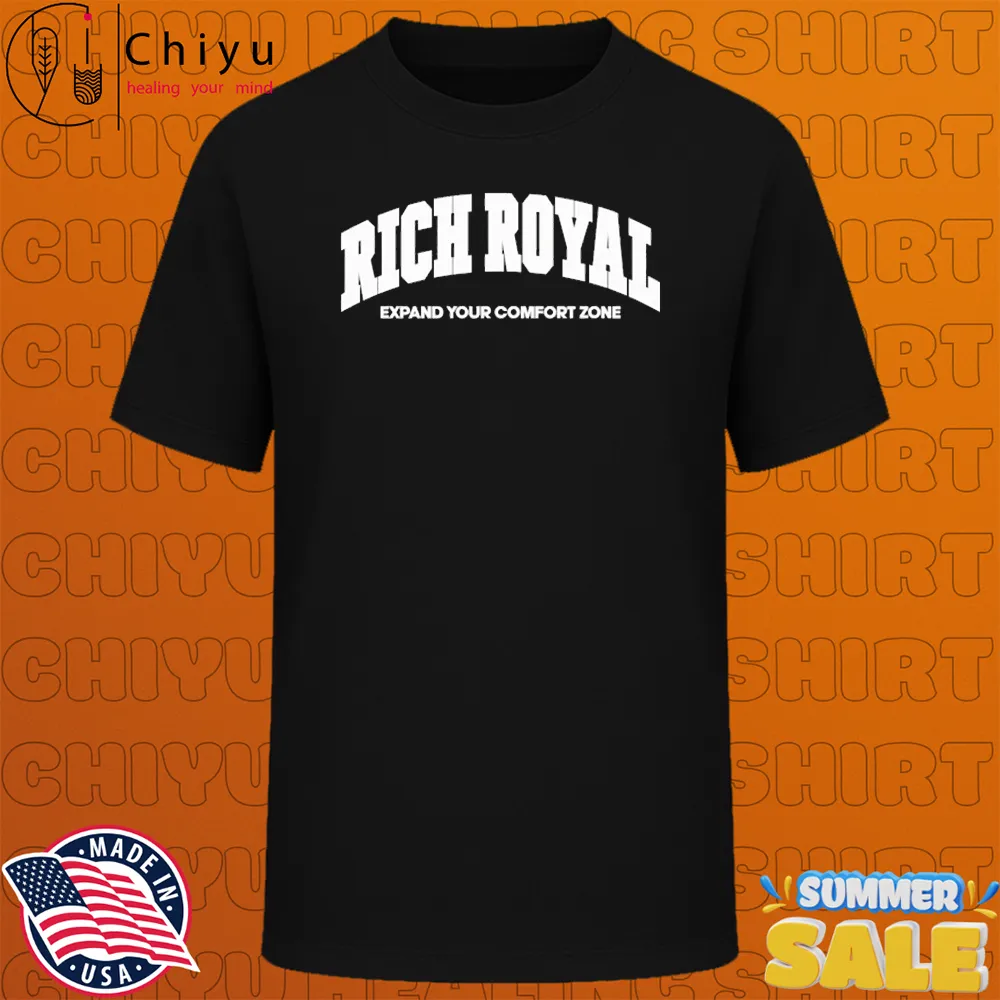 Rich Royal Expand Your Comfort Zone Varsity Slogan T-shirts Rich Royal Expand Your Comfort Zone Varsity Slogan T-shirts