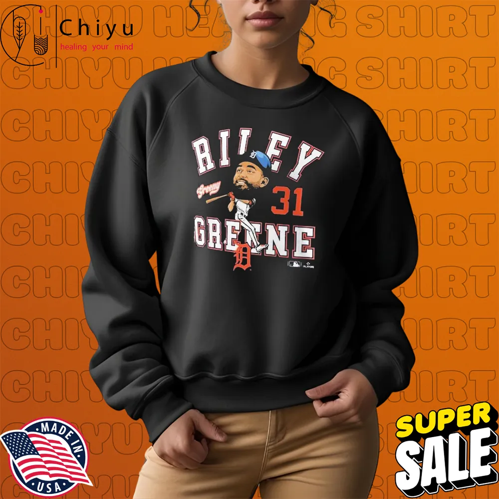 Riley Greene Detroit Tigers Greeny Hometown Caricature Sweatshirt Riley Greene Detroit Tigers Greeny Hometown Caricature Sweatshirt