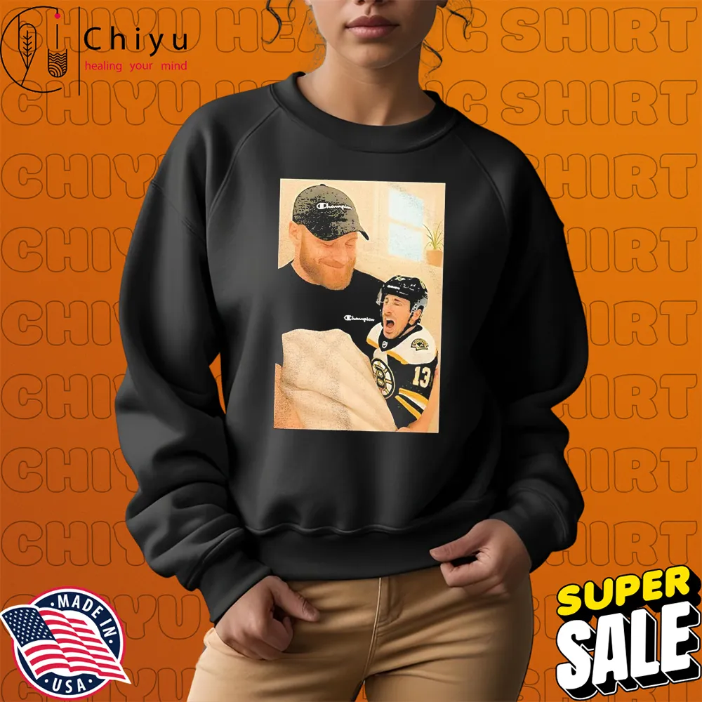 Sam Bennett Holding A Crying Brad Marchand Baby T-shirt Sam Bennett Holding A Crying Brad Marchand Baby T-shirt
