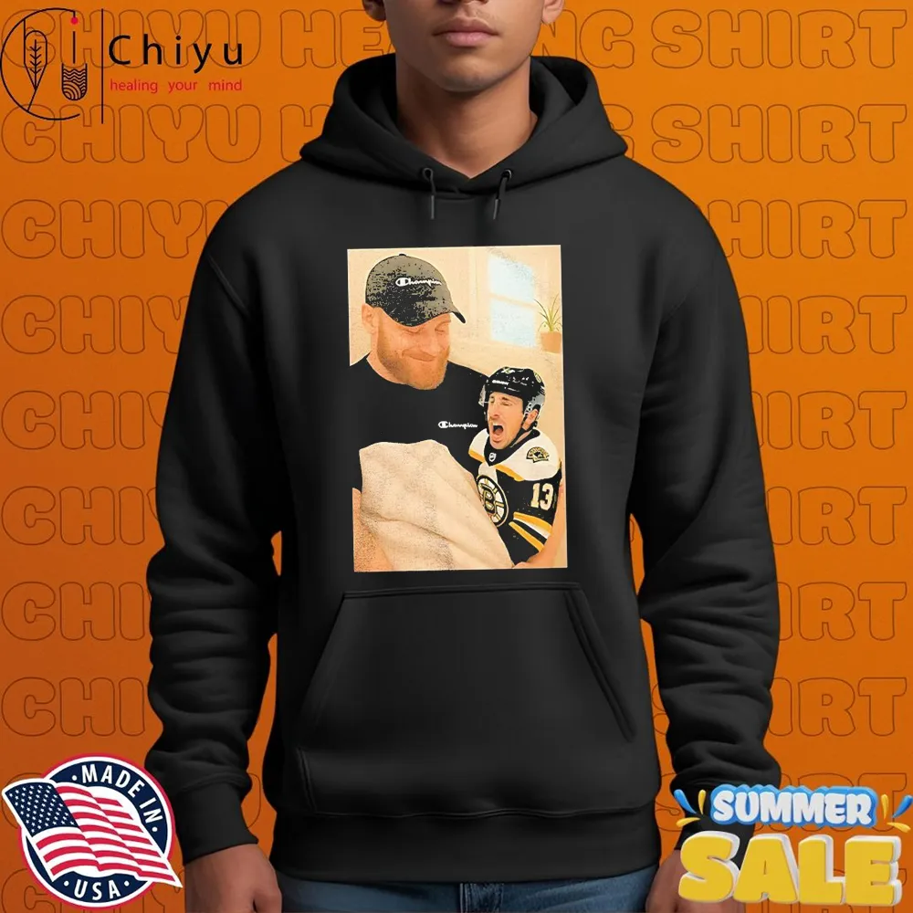 Sam Bennett Holding A Crying Brad Marchand Baby T-shirt Sam Bennett Holding A Crying Brad Marchand Baby T-shirt