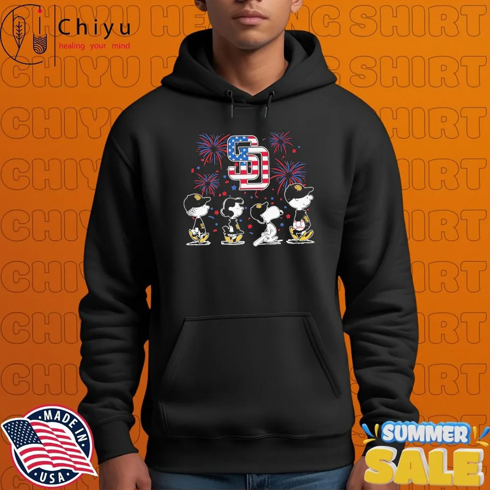 San Diego Padres Snoopy The Peanuts Happy 4th Of July 1776 American Flag T-shirts San Diego Padres Snoopy The Peanuts Happy 4th Of July 1776 American Flag T-shirts