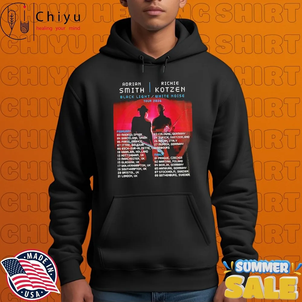 Smith Kotzen Tour 2026 Black Light White Noise Featuring Europe Dates and Red Neon Rock Duo T-shirts Smith Kotzen Tour 2026 Black Light White Noise Featuring Europe Dates and Red Neon Rock Duo T-shirts