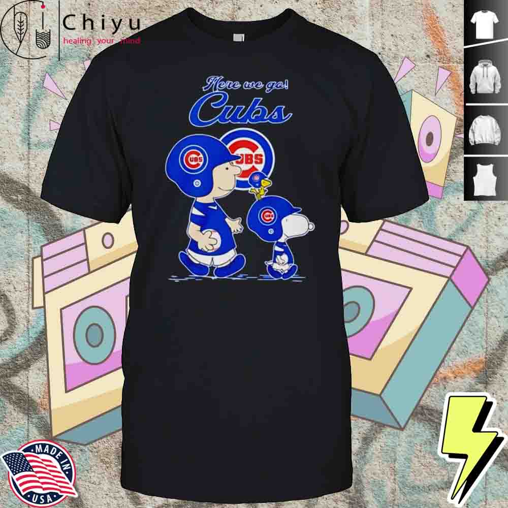 Snoopy And Charlie Brown Vs Chicago Cubs MLB Baseball Here We Go Shirt