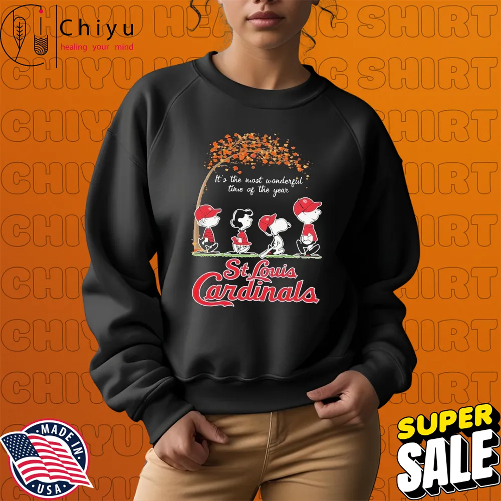 Snoopy And The Peanuts St. Louis Cardinals It's The Most Wonderful Time Of The Year T-shirts Snoopy And The Peanuts St. Louis Cardinals It's The Most Wonderful Time Of The Year T-shirts